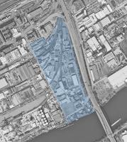 Aerial photo of the commercial estate © City of Frankfurt Planning Dept., map based on City of Frankfurt Surveying Office 
