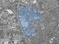 Aerial photo of the Eschborner Landstrasse commercial estate © City of Frankfurt Planning Dept., map based on City of Frankfurt Surveying Office