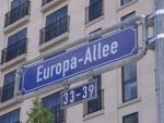 Foto vom Straßenschild der Europa-Allee, © Stadtplanungsamt Stadt Frankfurt am Main