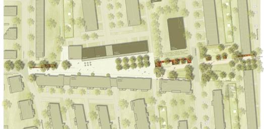 Gestaltungskonzept Neue Mitte, Entwurf: Dittmann + Komplizen, &copy; Stadtplanungsamt Stadt Frankfurt am Main  