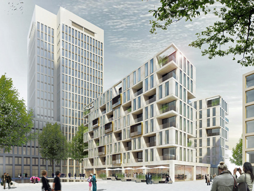 Rendering of the Patio residential complex, © Deutsche Immobilien Chancen (DIC)