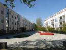 Blick vom Grünraum in Stadtteilplatz, © Stadtplanungsamt Stadt Frankfurt am Main