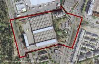 Example of an accelerated procedure, aerial view 2009 – section of the development area with area of scope prior to execution of legal zoning plan no. 868 Giessener Strasse – former Deutsche Post site” © Frankfurt/Main City Planning Department
