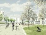 Städtebaulicher Ideenwettbewerb Hilgenfeld - 1. Preis: Ansicht Quartiersplatz - zentrale Mitte