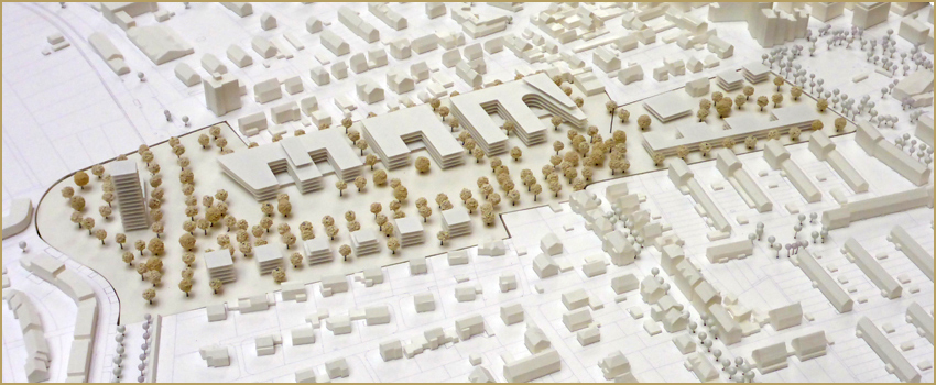 Photo of a model of the winning entry, AG5 Architekten + Stadtplaner mit Götte Landschaftsarchitekten, © City Planning Department, City of Frankfurt/Main