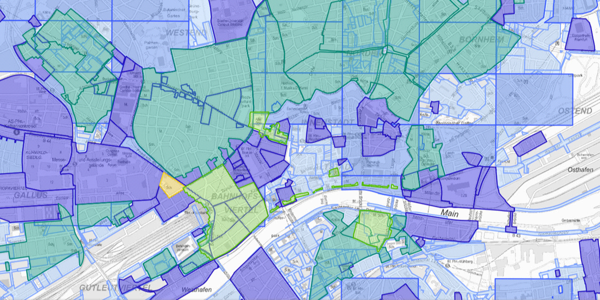 Kartenausschnitt aus dem Auskunftssystem planAS © Stadtplanungsamt Frankfurt am Main