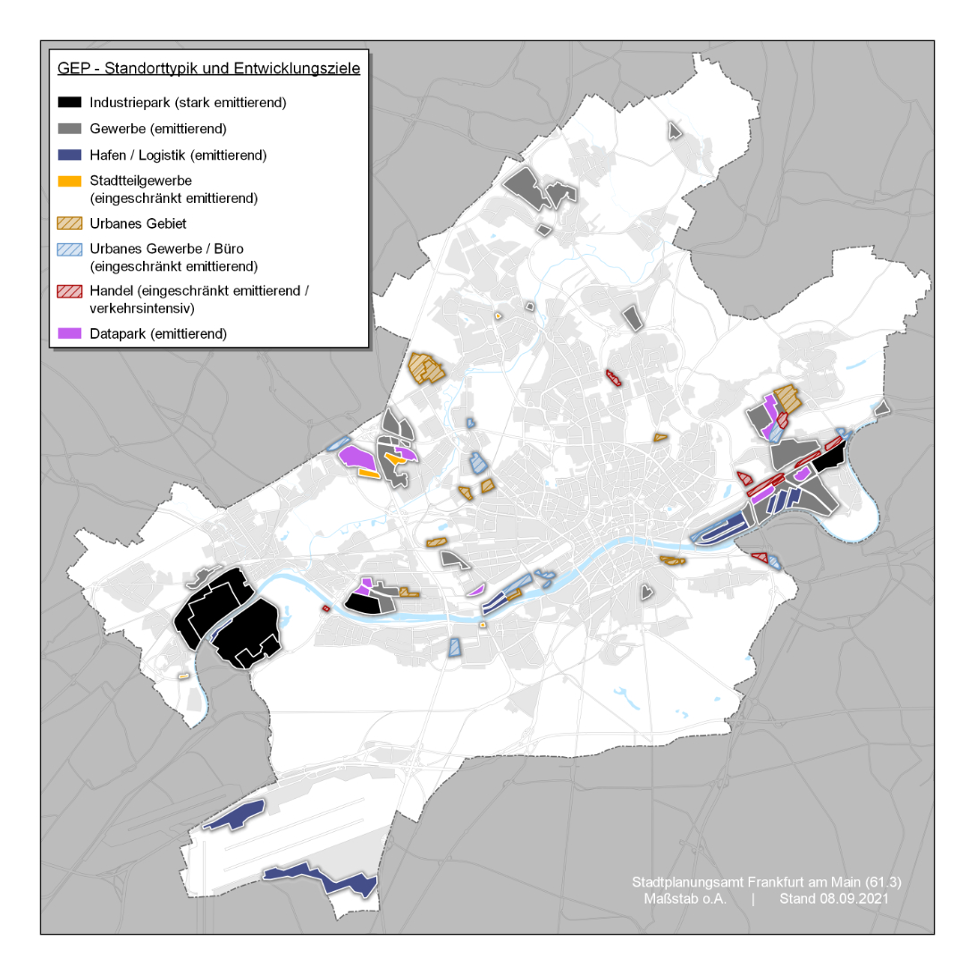 Gewerbeflächenentwicklungsprogramm Standorttypik © Stadtplanungsamt Stadt Frankfurt am Main