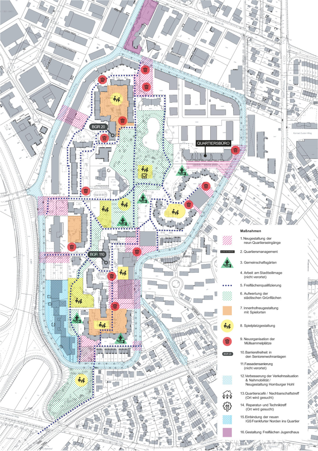 Map of measures © City Planning Department of the City of Frankfurt am Main