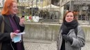First digital tour: Carola Scholz (Urban Planning Advisory Board) and Andrea Jürges (DAM) in front of the Small market hall