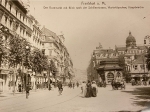 Hauptwache © Institut für Stadtgeschichte Frankfurt, Rossmarkt mit Blick nach der Schillerstraße, Wartehäuschen, Hauptwache 1910