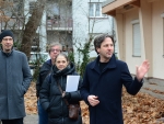 Adolf-Meyer-Pavillon wird Quartierspavillon im Sommerhoffpark.  Startschuss unter Anwesenheit von Dezernent f&uuml;r Planen und Wohnen Marcus Gwechenberger; &copy; Stadtplanungsamt Stadt Frankfurt am Main 