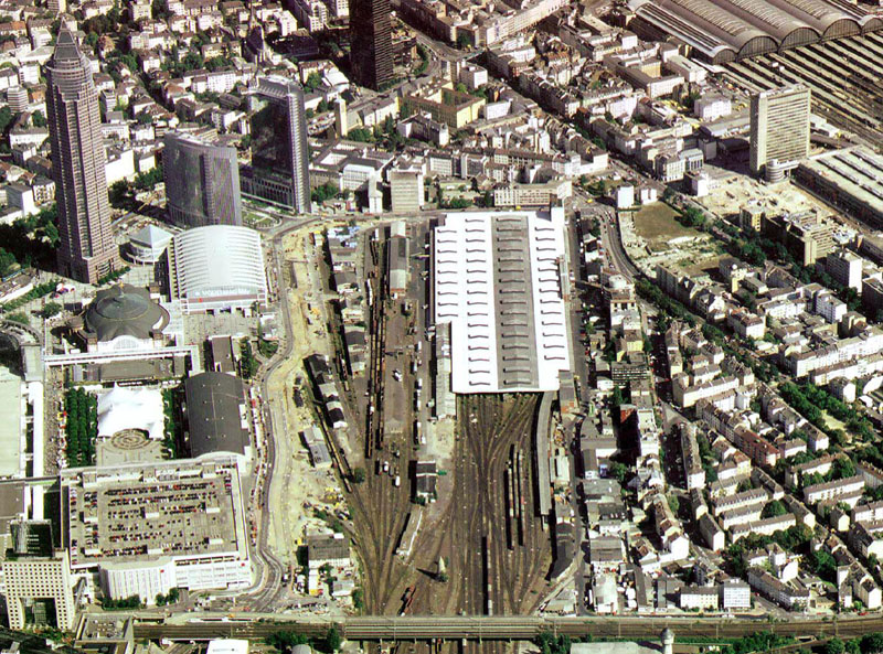 Luftbild vom Hauptgüterbahnhof von 1997, © Stadtvermessungsamt Frankfurt am Main