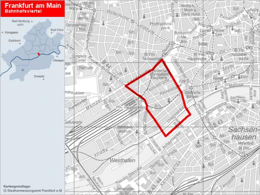 Übersichtskarte Bahnhofsviertel © Stadtplanungsamt Frankfurt am Main