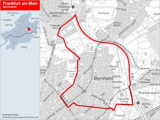 Übersichtskarte Bornheim © Stadtplanungsamt Frankfurt am Main