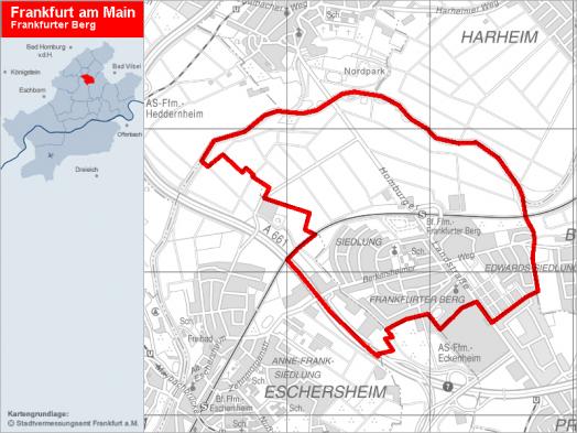Übersichtskarte Frankfurter Berg © Stadtplanungsamt Frankfurt am Main