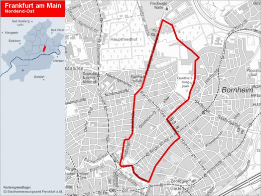 Übersichtskarte Nordend-Ost © Stadtplanungsamt Frankfurt am Main