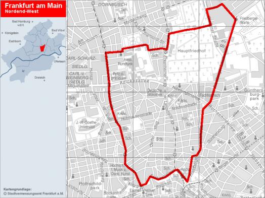 Übersichtskarte Nordend-West © Stadtplanungsamt Frankfurt am Main