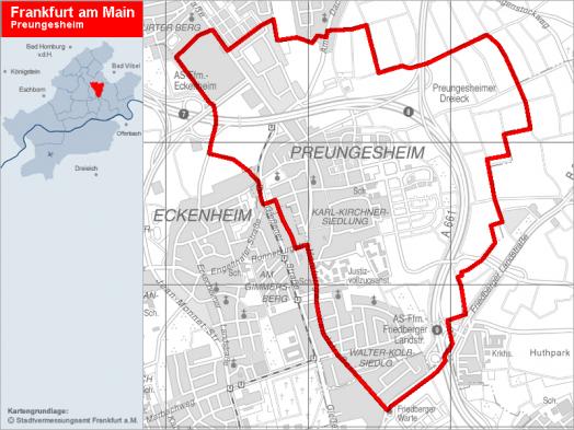 Übersichtskarte Preungesheim © Stadtplanungsamt Frankfurt am Main