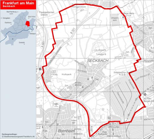 Übersichtskarte Seckbach © Stadtplanungsamt Frankfurt am Main