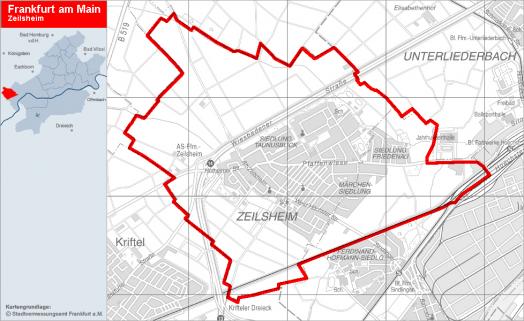 Übersichtskarte Zeilsheim, © Stadtplanungsamt Frankfurt am Main