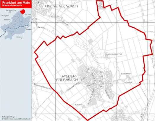 Übersichtskarte Nieder-Erlenbach, © Stadtplanungsamt Frankfurt am Main