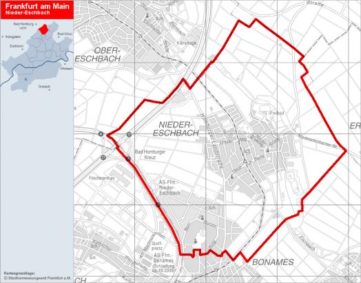 Übersichtskarte Nieder-Eschbach, © Stadtplanungsamt Frankfurt am Main