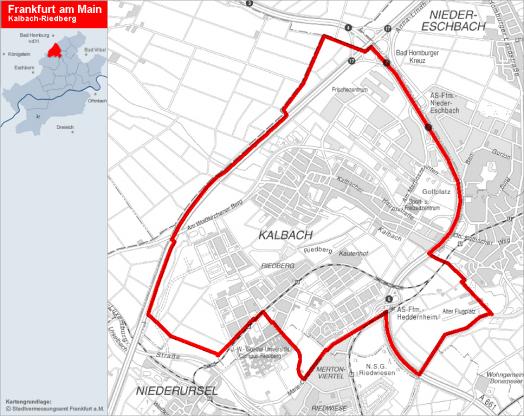 Übersichtskarte Kalbach-Riedberg, © Stadtplanungsamt Frankfurt am Main