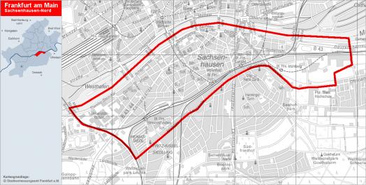 Übersichtskarte Sachsenhausen-Nord, © Stadtplanungsamt Frankfurt am Main