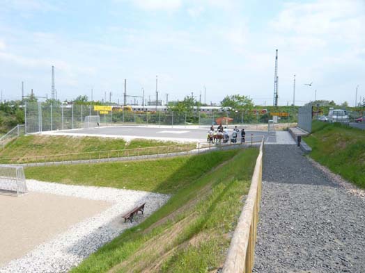 Foto des neuen Bolzplatzes Galluspark, Foto: Projektsteuerung K. Esser, Frankfurt, © Stadtplanungsamt Stadt Frankfurt am Main 