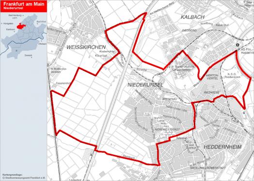 Übersichtskarte Niederursel © Stadtplanungsamt Frankfurt am Main