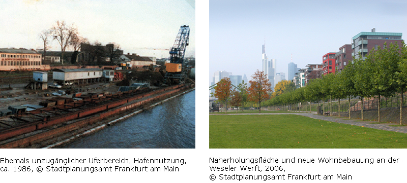 Beispiel Städtebauliche Sanierungsmaßnahme Ostendstraße, vor und nach der Sanierung